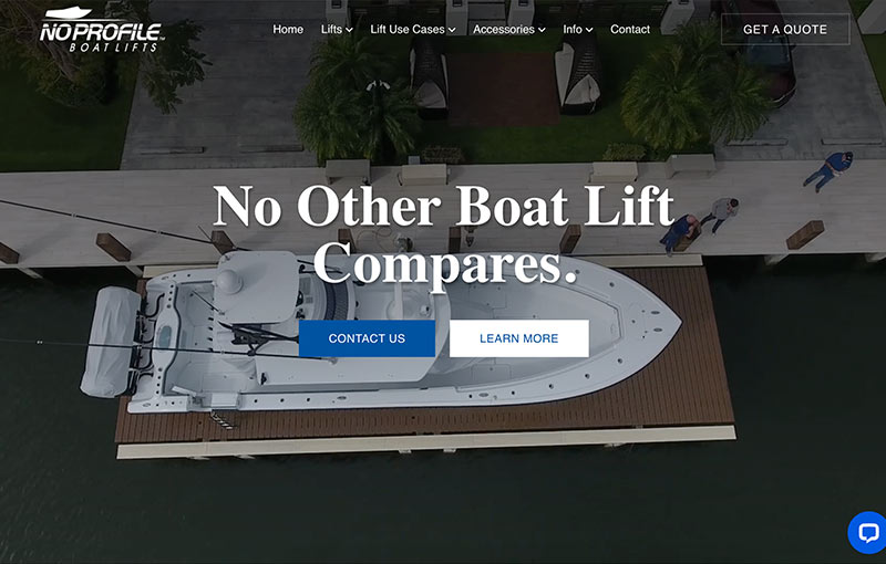 Jacksonville Web Design Case Study on No Profile Boat Lifts